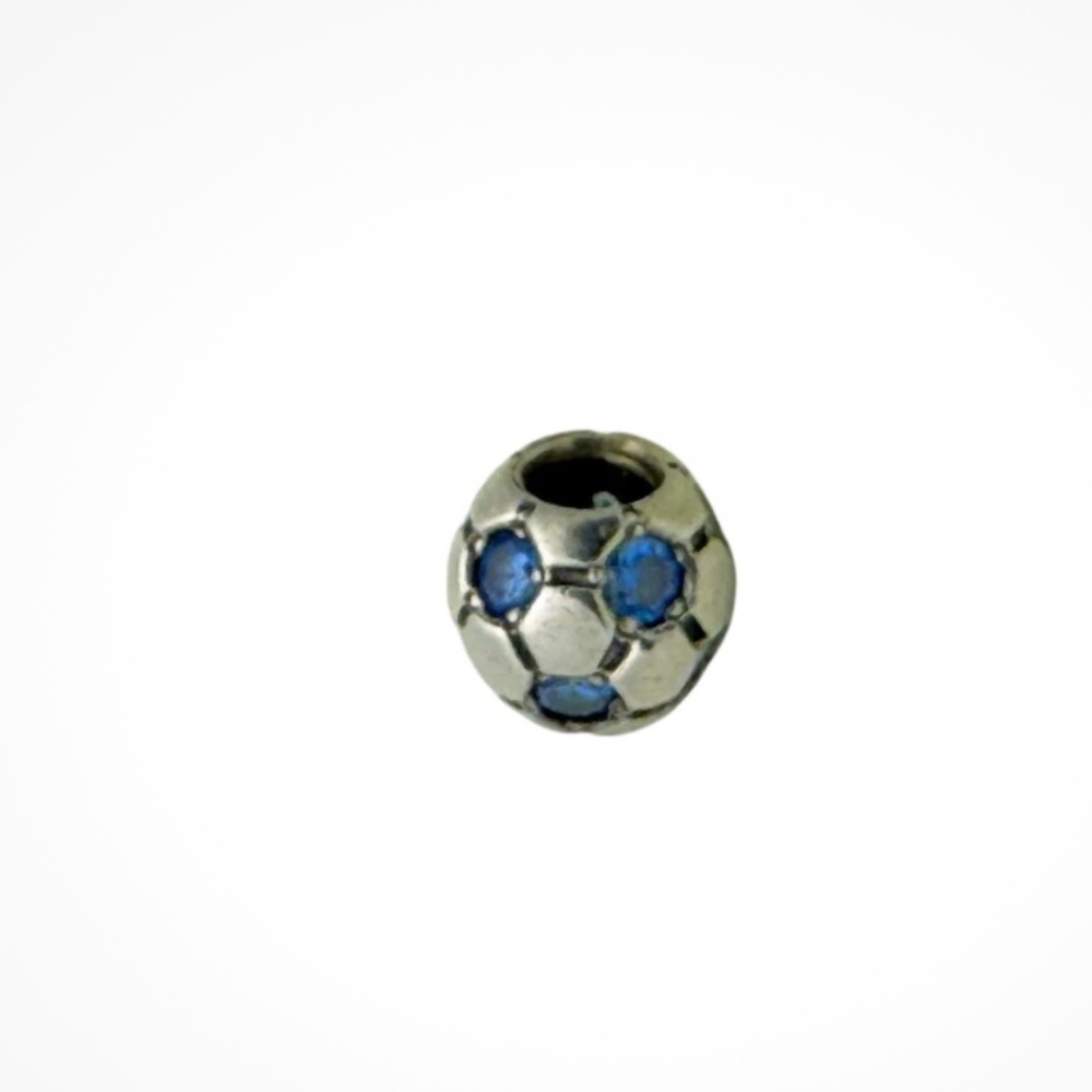 Genuine Pandora Blue Soccer Ball Charm  790444CZB (retired)
